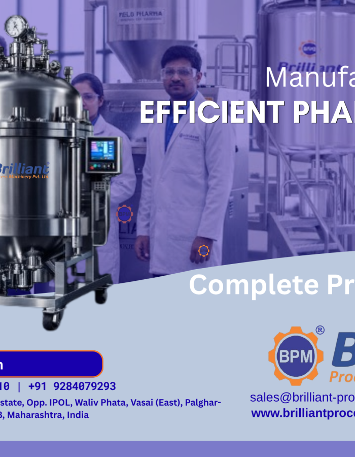Manufacturing Vessels for Pharma | Brilliant Process Machinery