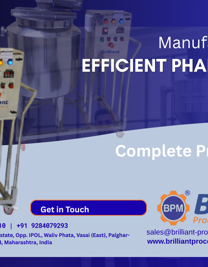 Manufacturing Vessels for Pharma | Brilliant Process Machinery